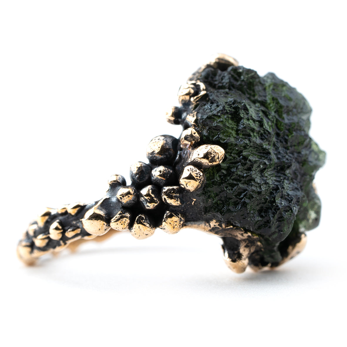 Moldavite ring - unique piece