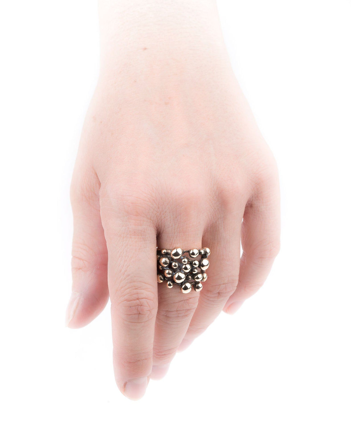 Big Bubbles Antique Bronze Ring - Giardinoblu Jewellery Milan