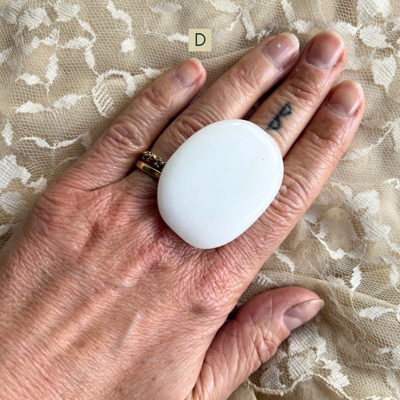 White Jade Statement Ring - One Of a Kind