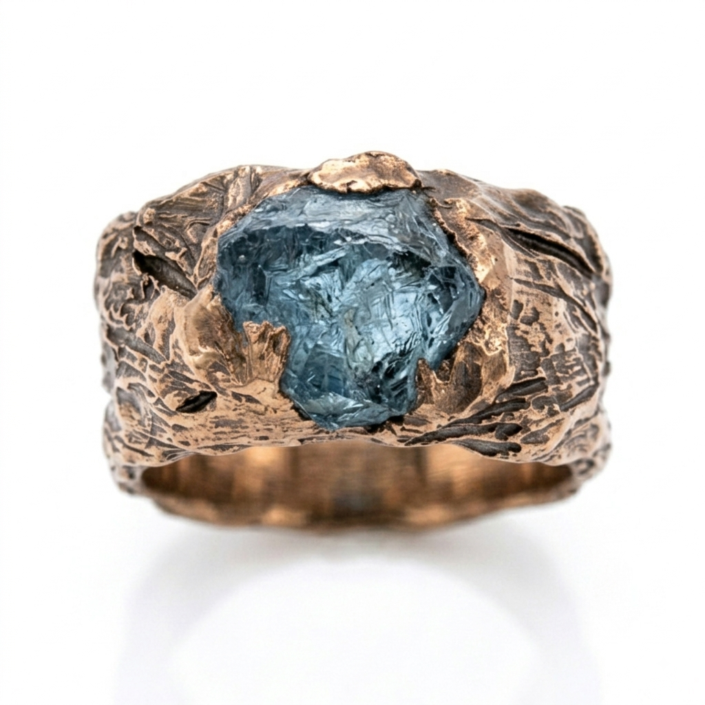 Raw Aquamarine Ring - Unique Piece -