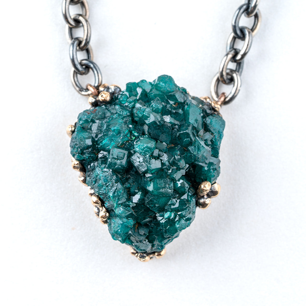 Necklace with Dioptase druse