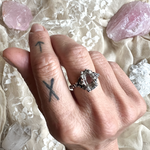 Solitary Herkimer Diamond Band Ring - One of a Kind -