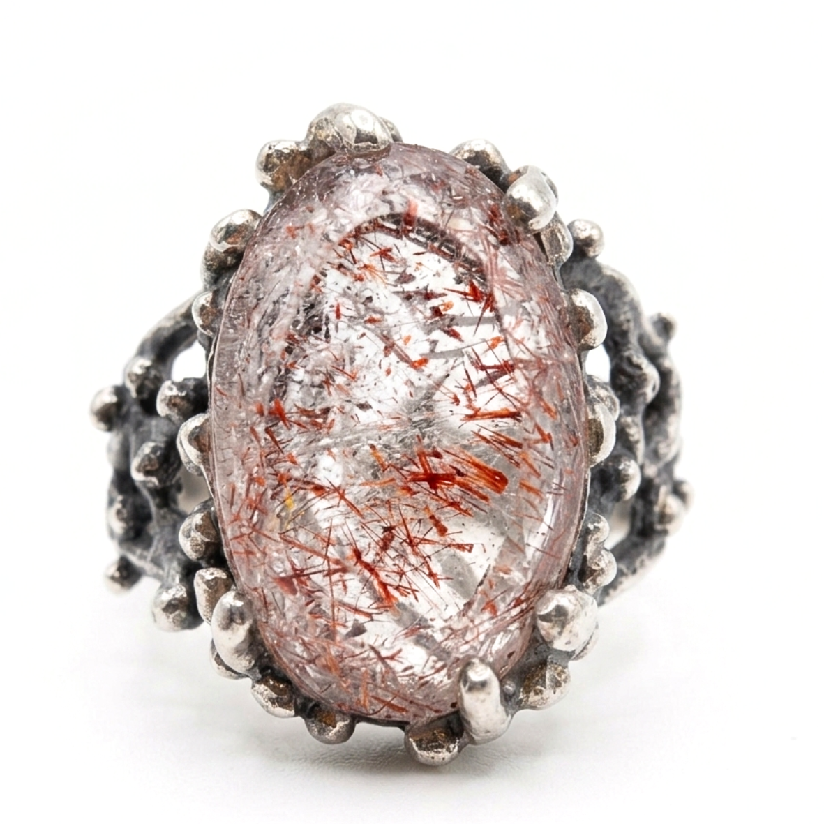 Strawberry Quartz Ring - Unique Piece -