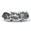 Three Stones Herkimer Diamond Band Ring