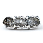 Three Stones Herkimer Diamond Band Ring