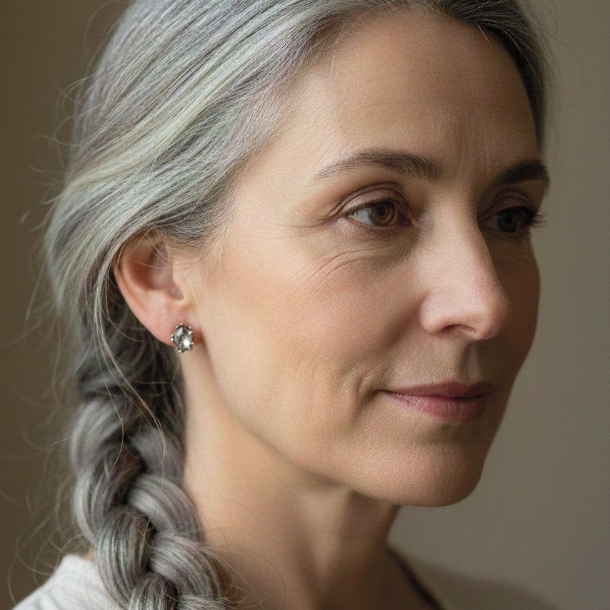 Herkimer Diamond Earrings worned