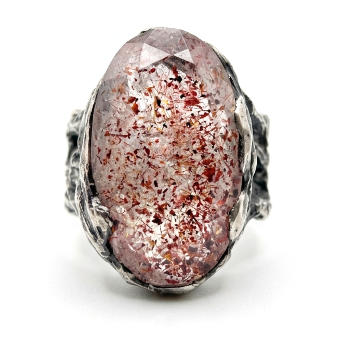 Eos Strawberry Quartz Ring - Unique Piece -