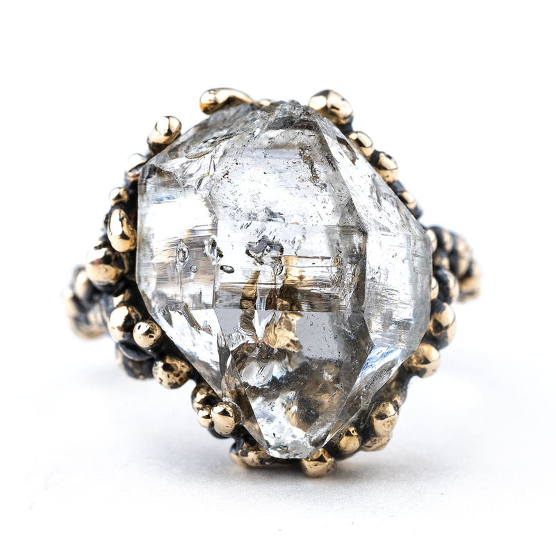 Herkimer Diamond Band Ring - One of a Kind